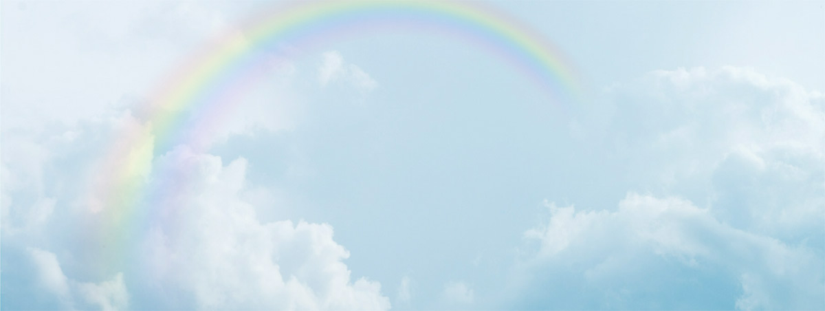 clouds with a rainbow